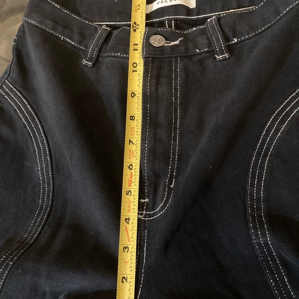 Y2K PacSun Women’s Black High Rise Flare Jeans Size 26 boho,Grunge,Whimsygoth, - Picture 13 of 15